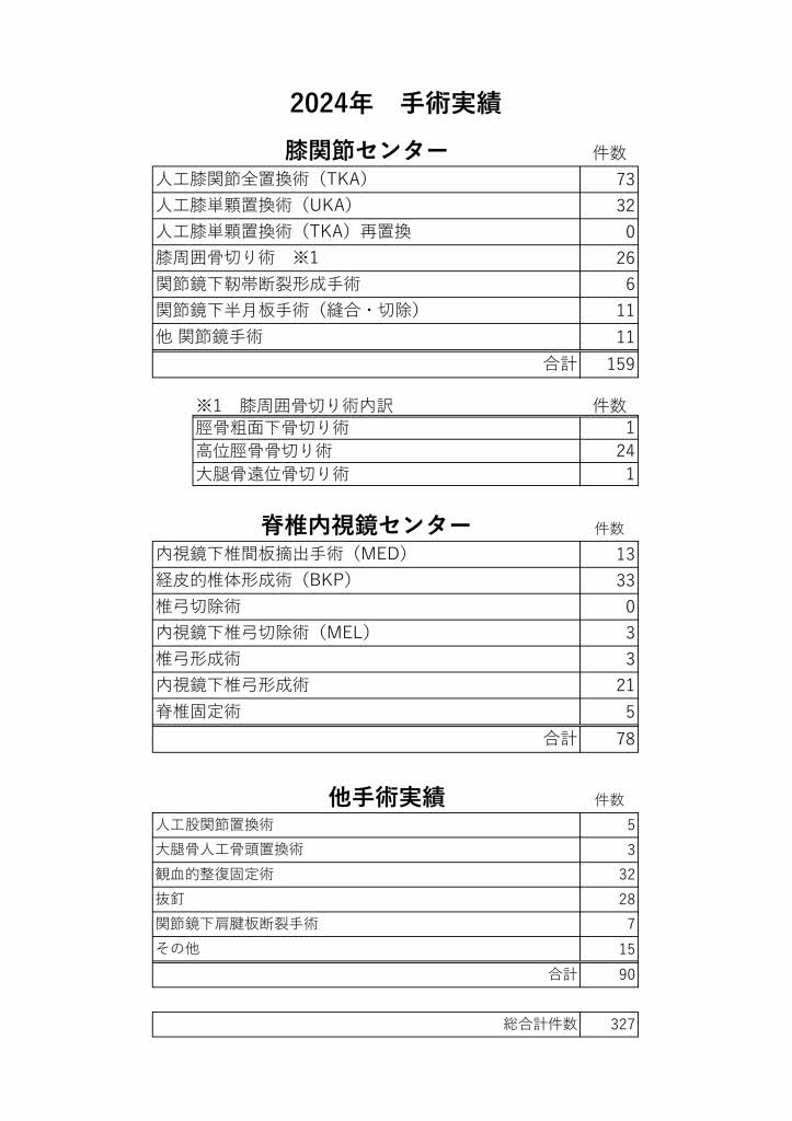 2024年手術実績 